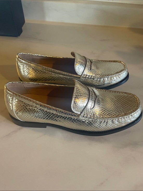 Cole Haan Gold Metallic Snake Print Size 9.5 main image 8